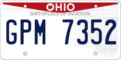 OH license plate GPM7352