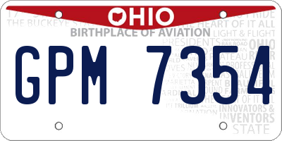 OH license plate GPM7354