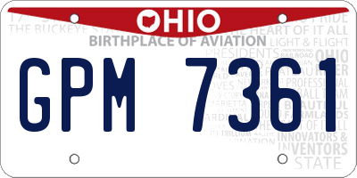 OH license plate GPM7361