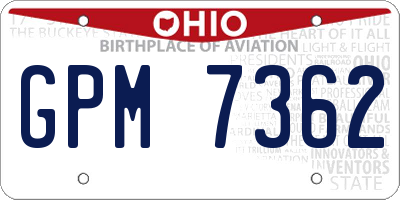 OH license plate GPM7362
