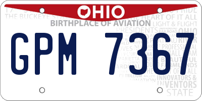 OH license plate GPM7367