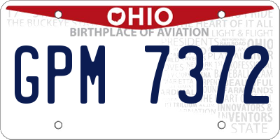 OH license plate GPM7372