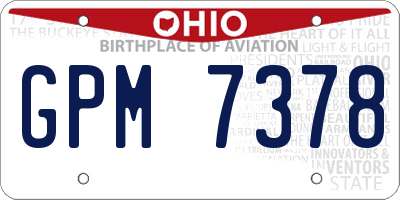 OH license plate GPM7378
