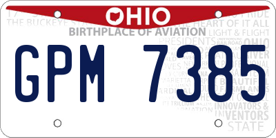 OH license plate GPM7385
