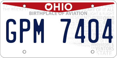 OH license plate GPM7404