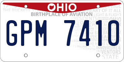 OH license plate GPM7410