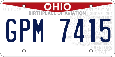 OH license plate GPM7415