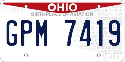 OH license plate GPM7419