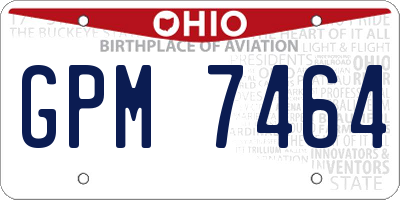 OH license plate GPM7464