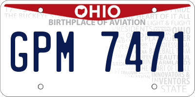 OH license plate GPM7471