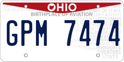 OH license plate GPM7474