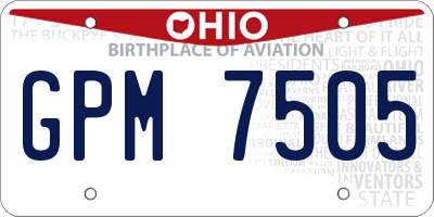 OH license plate GPM7505