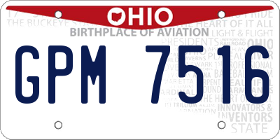 OH license plate GPM7516