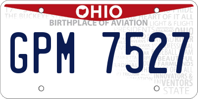OH license plate GPM7527