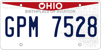 OH license plate GPM7528
