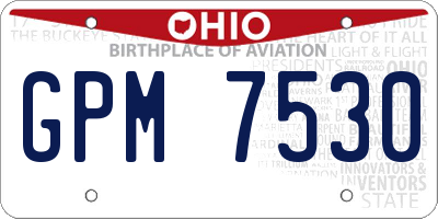 OH license plate GPM7530