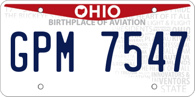 OH license plate GPM7547