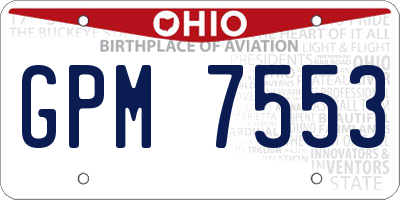 OH license plate GPM7553