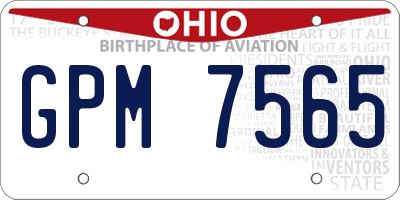 OH license plate GPM7565