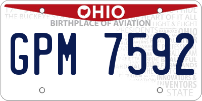 OH license plate GPM7592
