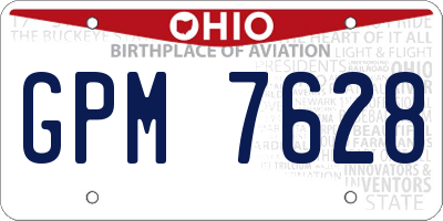 OH license plate GPM7628