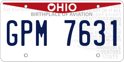 OH license plate GPM7631