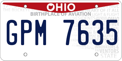 OH license plate GPM7635