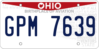 OH license plate GPM7639