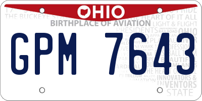 OH license plate GPM7643
