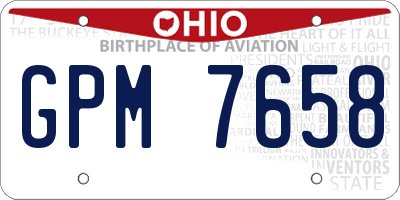 OH license plate GPM7658