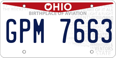 OH license plate GPM7663