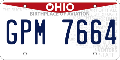 OH license plate GPM7664