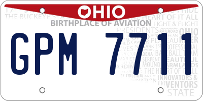OH license plate GPM7711