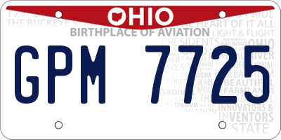 OH license plate GPM7725