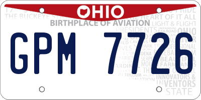 OH license plate GPM7726