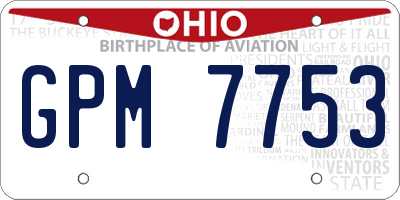 OH license plate GPM7753