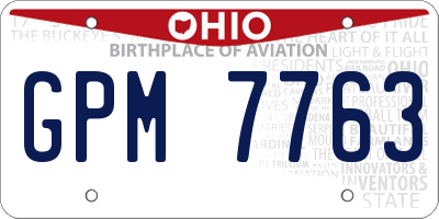 OH license plate GPM7763