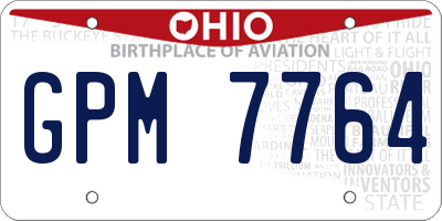 OH license plate GPM7764
