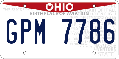 OH license plate GPM7786