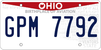 OH license plate GPM7792