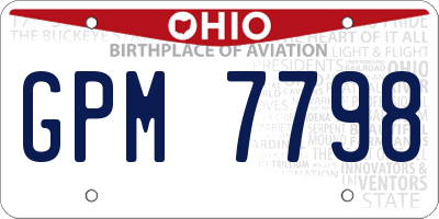 OH license plate GPM7798
