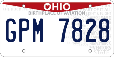 OH license plate GPM7828