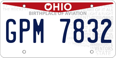 OH license plate GPM7832