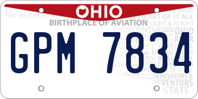 OH license plate GPM7834