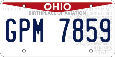 OH license plate GPM7859