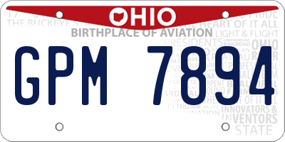 OH license plate GPM7894