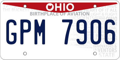 OH license plate GPM7906
