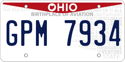 OH license plate GPM7934