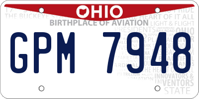 OH license plate GPM7948
