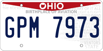 OH license plate GPM7973